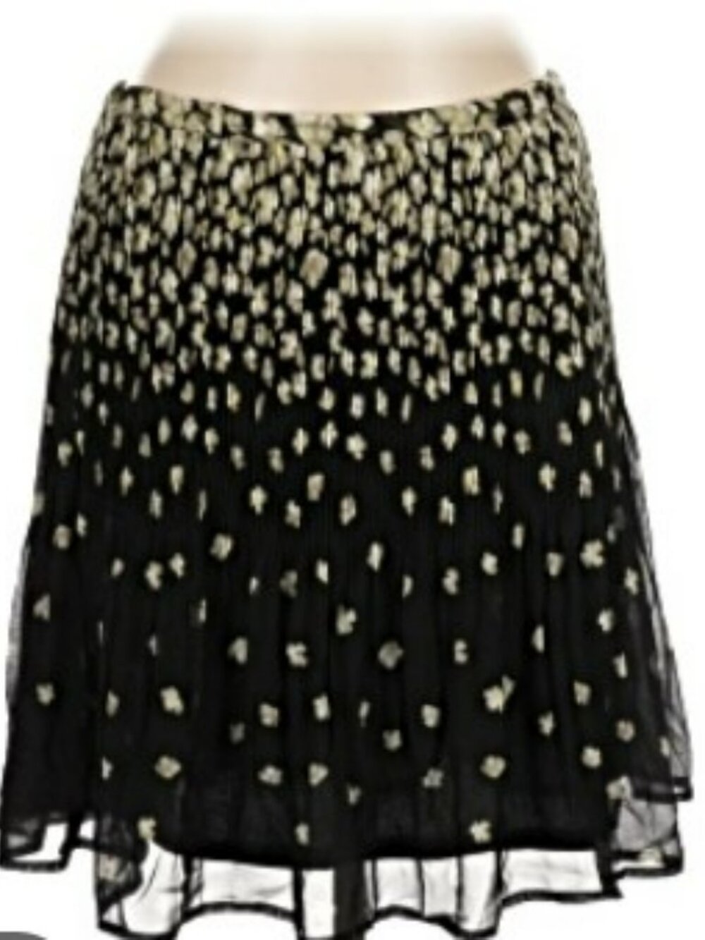 ## ✨ ELLE Black Metallic Floral Pleated Mini Skirt ✨